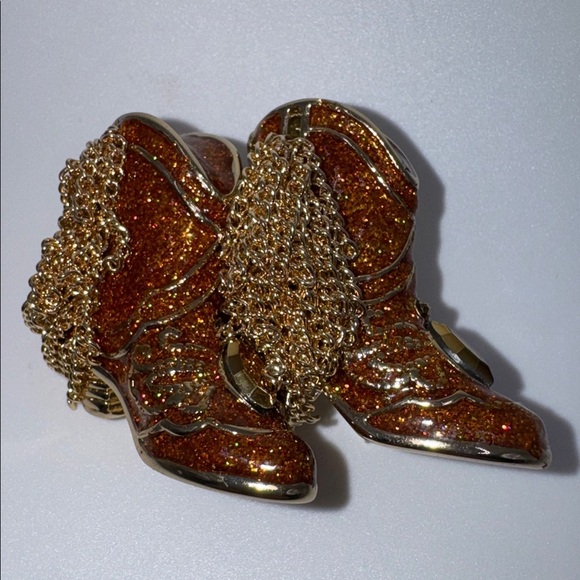 Napier Jewelry - Cowgirl Boots with Fringe Brooch